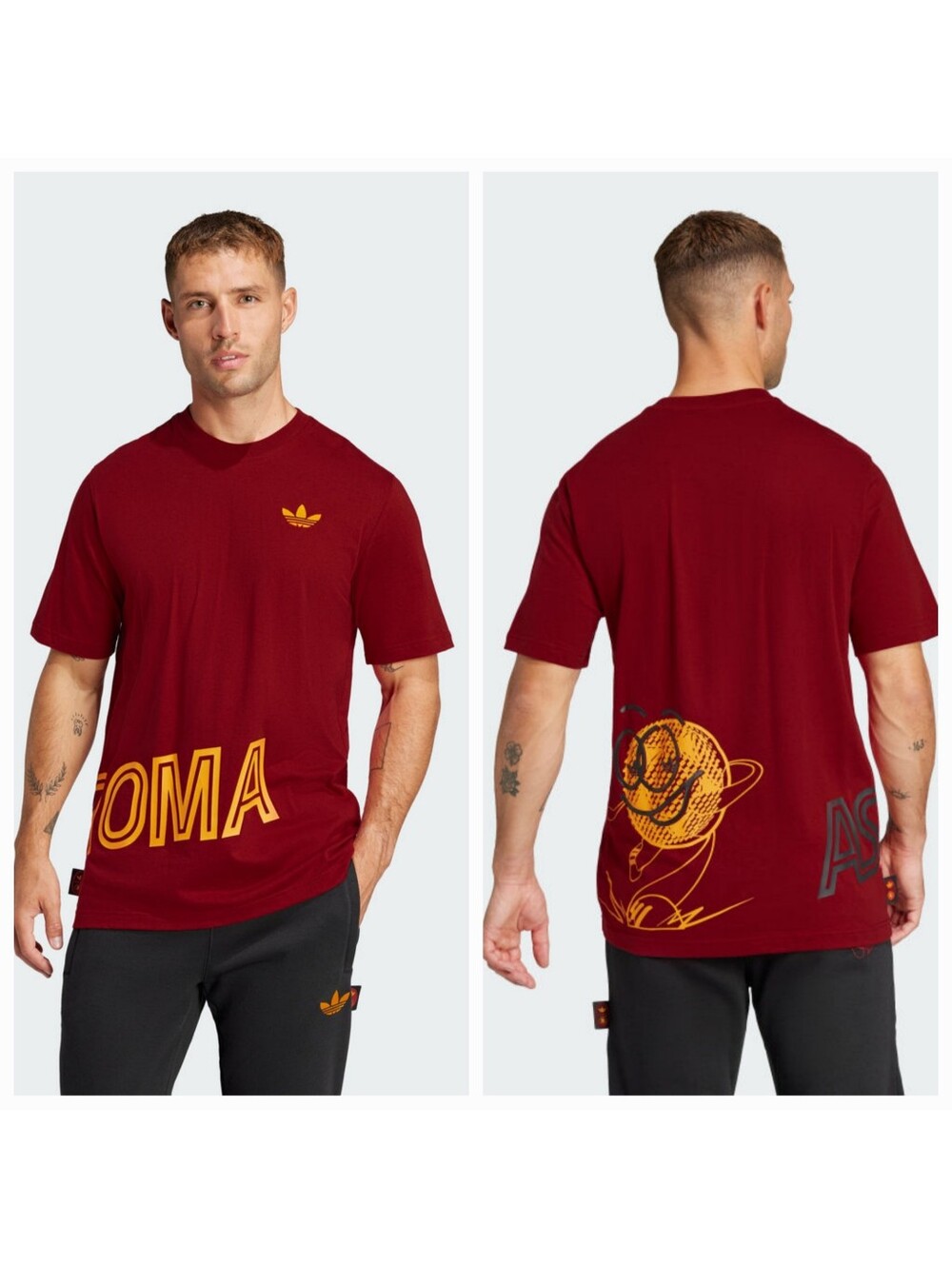 NWT AS Roma Adidas Mens Graphic T Shirt Short Sleeve Tee Size M Soccer Italy